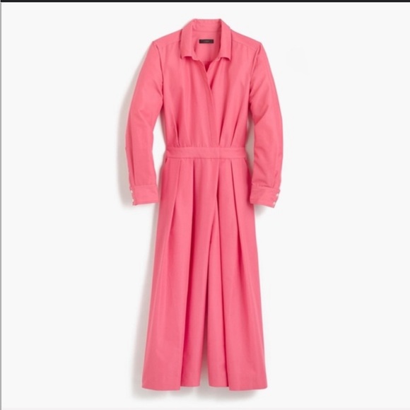 J. Crew Collection Wide leg jumpsuit in bright dahlia size 2 culottes - Picture 2 of 15